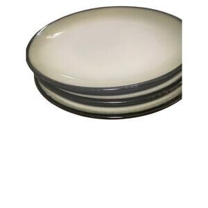 Sango Nova 8" Salad Plate Black 4932 Black Gray Drip Glaze